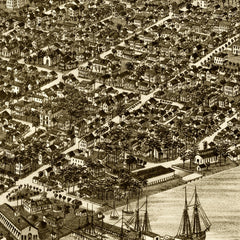 Vintage Map of Key West, Florida 1884