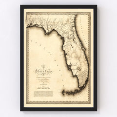 Vintage Map of Florida 1823