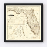 Vintage Map of Florida 1846