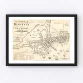Vintage Map of Boston, Massachusetts 1835