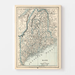 Vintage Map of Maine 1893