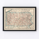 Vintage Map of Pennsylvania 1893