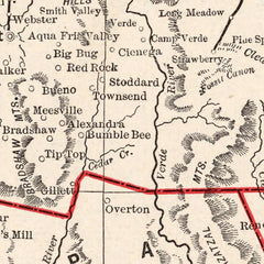 Vintage Map of Arizona 1893