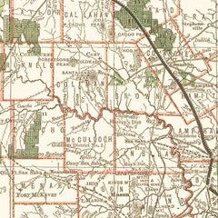 Vintage Map of Texas 1877
