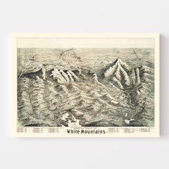 Vintage Map of the White Mountains, 1890