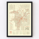 Vintage Map of Los Angeles, California 1914