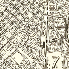 Vintage Map of Los Angeles, California 1908