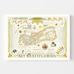 Vintage Map of Key West, Florida 1940