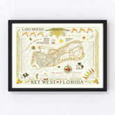 Vintage Map of Key West, Florida 1940