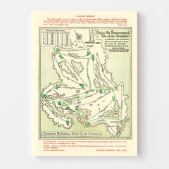 Vintage Map of Augusta National Golf Course, 1954