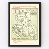 Vintage Map of Augusta National Golf Course, 1954