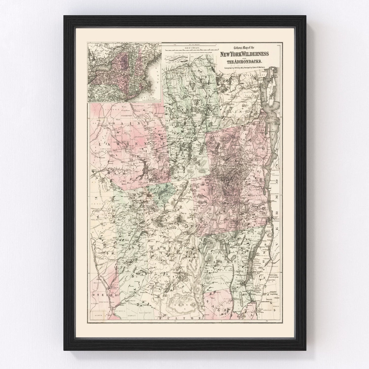 Vintage Adirondacks Map 1894