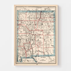 Vintage Map of New Mexico 1893
