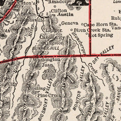 Vintage Map of Nevada 1893