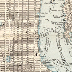 Vintage Map of New York City, New York 1893