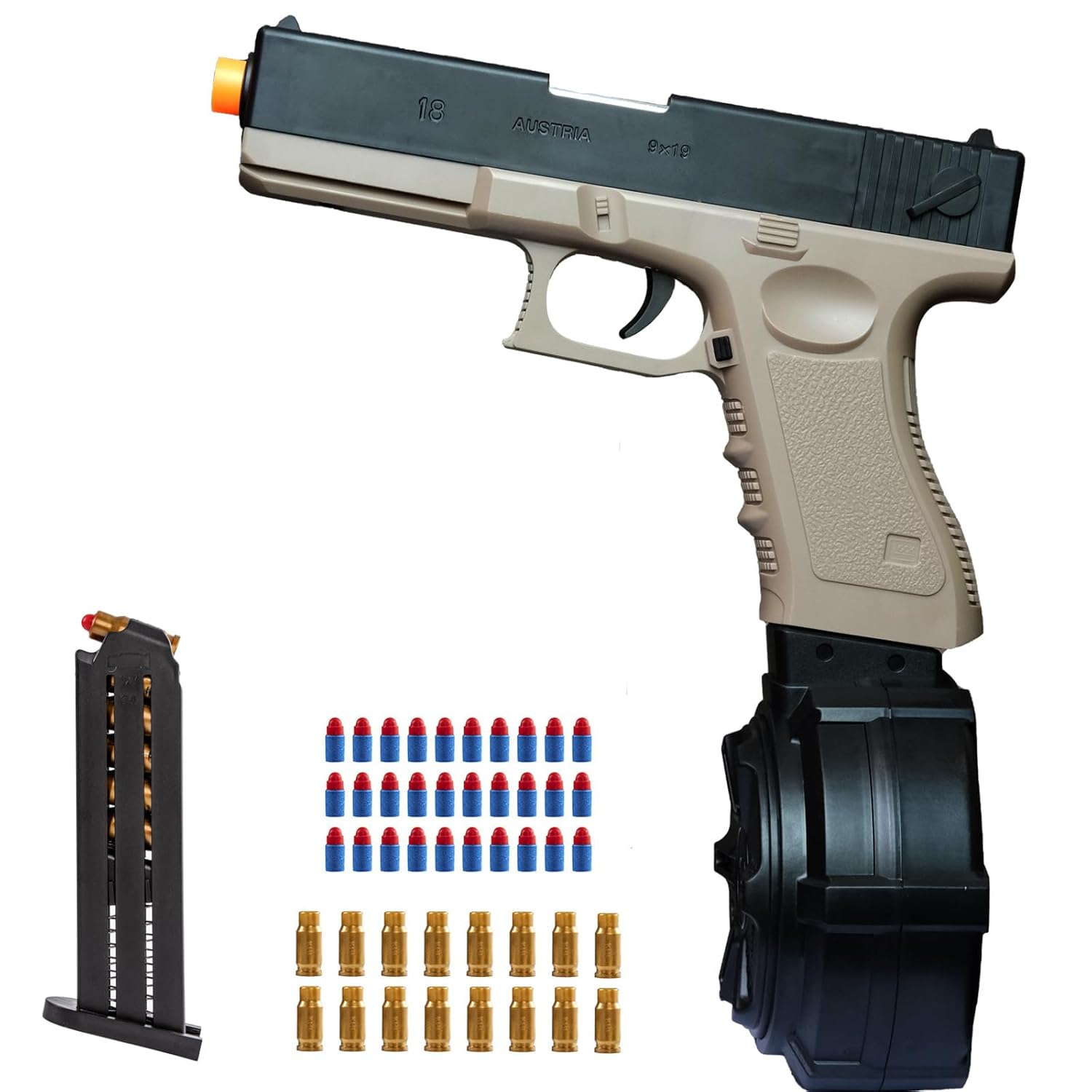 Toy Gun, Newly Upgraded Drum Toy Pistol With Large Capacity, Can Carry Soft