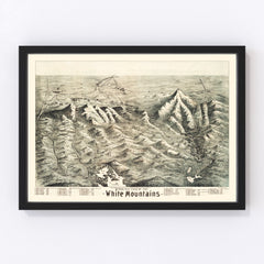 Vintage Map of the White Mountains, 1890