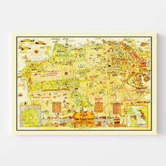 Vintage Map of San Francisco, California 1927