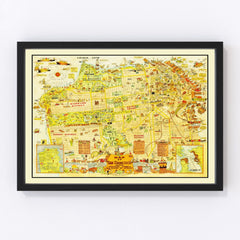 Vintage Map of San Francisco, California 1927
