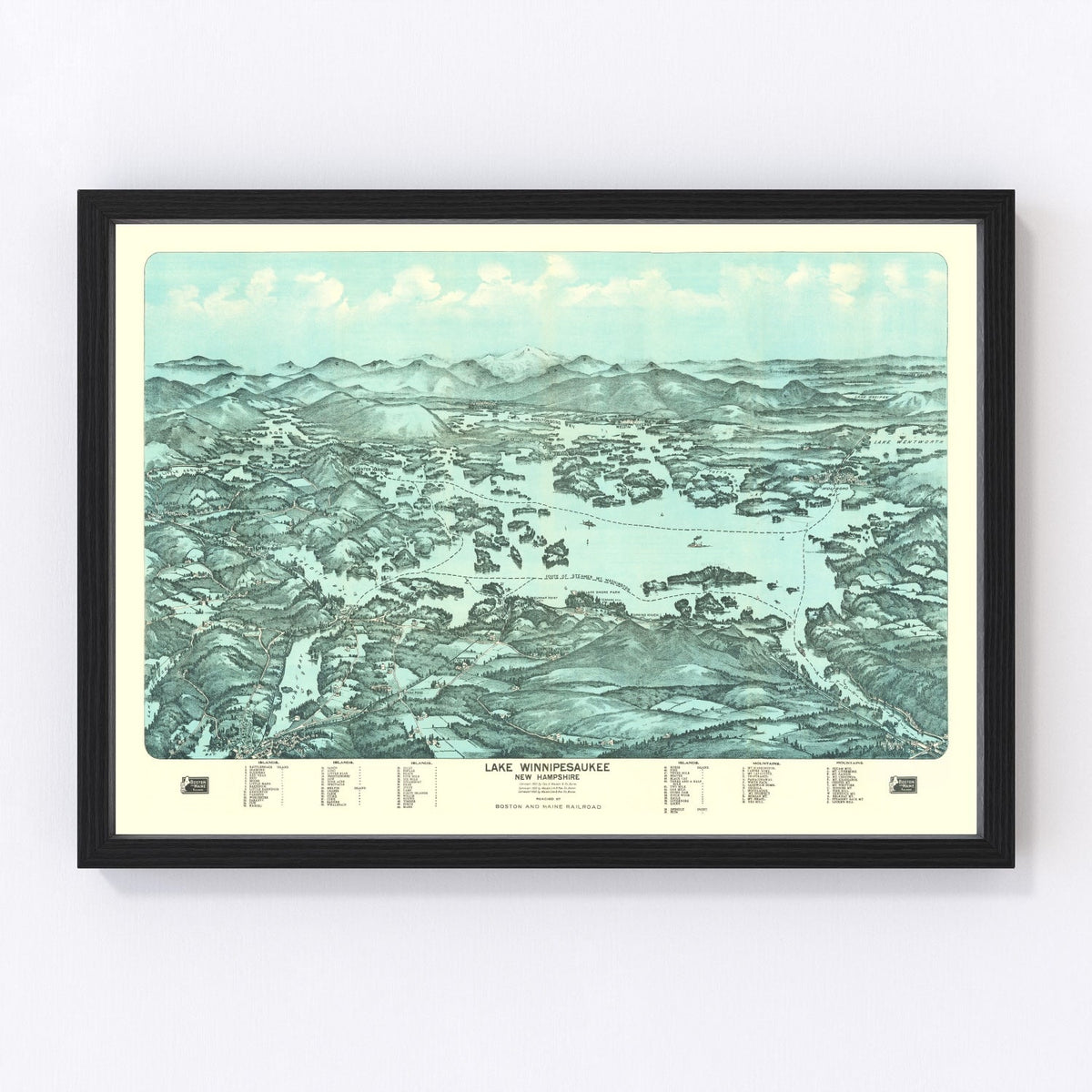 Vintage Map of Lake Winnipesaukee, 1903